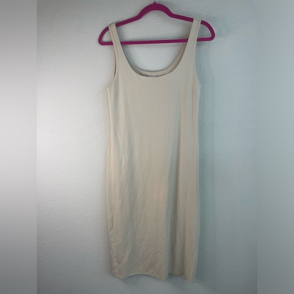 Peruvian Connection Pima Cotton Midi Tank Dress Cream/Beige size S - Picture 3 of 8